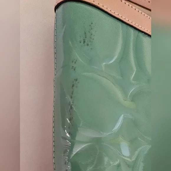 COACH Peyton Embossed Signature Patent Leather Satchel Carryall Tote - Picture 11 of 13